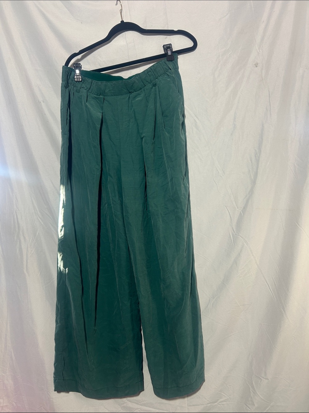 Free People Wide-Leg Chinos in Forest Green